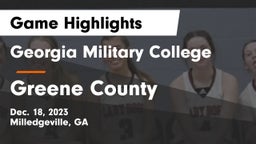 Georgia Military College  vs Greene County  Game Highlights - Dec. 18, 2023