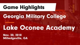 Georgia Military College  vs Lake Oconee Academy Game Highlights - Nov. 30, 2018