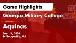 Georgia Military College  vs Aquinas  Game Highlights - Jan. 11, 2020