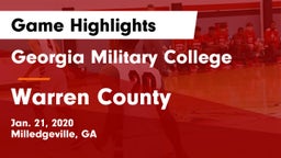 Georgia Military College  vs Warren County  Game Highlights - Jan. 21, 2020