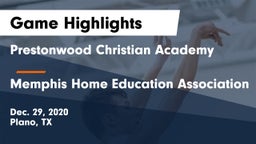 Prestonwood Christian Academy vs Memphis Home Education Association Game Highlights - Dec. 29, 2020