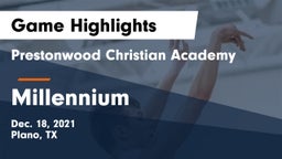 Prestonwood Christian Academy vs Millennium   Game Highlights - Dec. 18, 2021