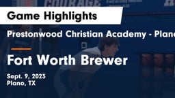 Prestonwood Christian Academy - Plano vs Fort Worth Brewer Game Highlights - Sept. 9, 2023