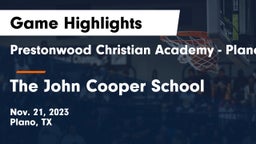 Prestonwood Christian Academy - Plano vs The John Cooper School Game Highlights - Nov. 21, 2023
