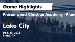Prestonwood Christian Academy - Plano vs Lake City  Game Highlights - Dec. 20, 2023