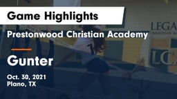 Prestonwood Christian Academy vs Gunter  Game Highlights - Oct. 30, 2021