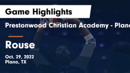Prestonwood Christian Academy - Plano vs Rouse  Game Highlights - Oct. 29, 2022