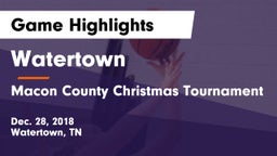 Watertown  vs Macon County Christmas Tournament Game Highlights - Dec. 28, 2018