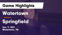 Watertown  vs Springfield  Game Highlights - Jan. 9, 2021