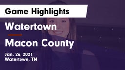 Watertown  vs Macon County  Game Highlights - Jan. 26, 2021