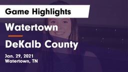 Watertown  vs DeKalb County  Game Highlights - Jan. 29, 2021