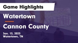 Watertown  vs Cannon County  Game Highlights - Jan. 13, 2023