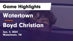 Watertown  vs Boyd Christian  Game Highlights - Jan. 2, 2024