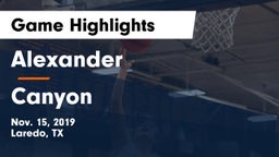 Alexander  vs Canyon  Game Highlights - Nov. 15, 2019