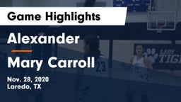 Alexander  vs Mary Carroll  Game Highlights - Nov. 28, 2020