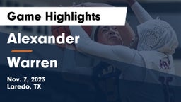 Alexander  vs Warren  Game Highlights - Nov. 7, 2023