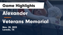 Alexander  vs Veterans Memorial  Game Highlights - Nov. 28, 2023