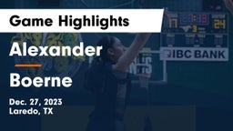 Alexander  vs Boerne  Game Highlights - Dec. 27, 2023