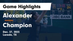 Alexander  vs Champion  Game Highlights - Dec. 27, 2023