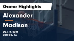 Alexander  vs Madison  Game Highlights - Dec. 2, 2023