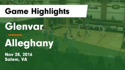 Glenvar  vs Alleghany  Game Highlights - Nov 28, 2016