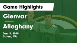 Glenvar  vs Alleghany  Game Highlights - Jan. 5, 2018