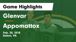Glenvar  vs Appomattox  Game Highlights - Feb. 20, 2018