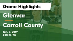 Glenvar  vs Carroll County  Game Highlights - Jan. 5, 2019