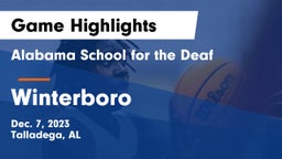 Alabama School for the Deaf  vs Winterboro  Game Highlights - Dec. 7, 2023