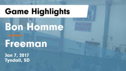 Bon Homme  vs Freeman Game Highlights - Jan 7, 2017