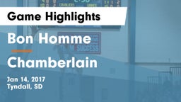 Bon Homme  vs Chamberlain  Game Highlights - Jan 14, 2017