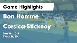 Bon Homme  vs Corsica-Stickney Game Highlights - Jan 30, 2017