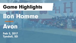 Bon Homme  vs Avon  Game Highlights - Feb 3, 2017