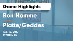 Bon Homme  vs Platte/Geddes  Game Highlights - Feb 10, 2017