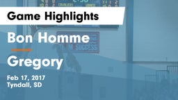 Bon Homme  vs Gregory  Game Highlights - Feb 17, 2017