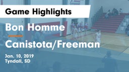 Bon Homme  vs Canistota/Freeman  Game Highlights - Jan. 10, 2019