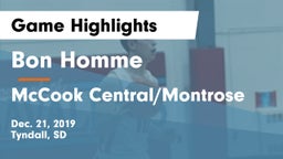 Bon Homme  vs McCook Central/Montrose  Game Highlights - Dec. 21, 2019
