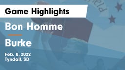 Bon Homme  vs Burke  Game Highlights - Feb. 8, 2022