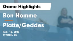 Bon Homme  vs Platte/Geddes  Game Highlights - Feb. 10, 2023