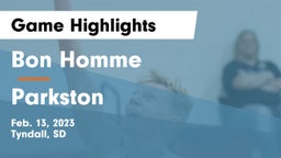 Bon Homme  vs Parkston  Game Highlights - Feb. 13, 2023