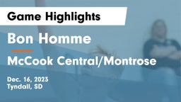 Bon Homme  vs McCook Central/Montrose  Game Highlights - Dec. 16, 2023