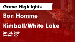 Bon Homme  vs Kimball/White Lake  Game Highlights - Jan. 22, 2019