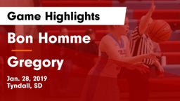 Bon Homme  vs Gregory  Game Highlights - Jan. 28, 2019