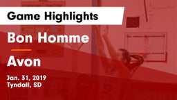 Bon Homme  vs Avon  Game Highlights - Jan. 31, 2019