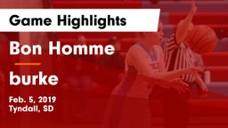 Bon Homme  vs burke Game Highlights - Feb. 5, 2019