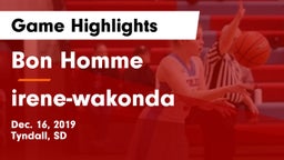 Bon Homme  vs irene-wakonda Game Highlights - Dec. 16, 2019