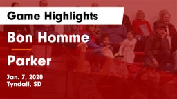 Bon Homme  vs Parker  Game Highlights - Jan. 7, 2020