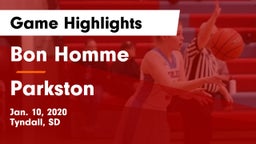Bon Homme  vs Parkston  Game Highlights - Jan. 10, 2020