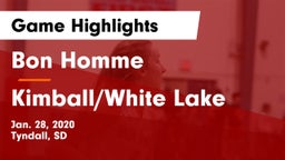 Bon Homme  vs Kimball/White Lake  Game Highlights - Jan. 28, 2020