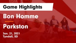 Bon Homme  vs Parkston  Game Highlights - Jan. 21, 2021